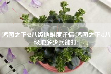 鸿图之下S2八级地难度详情(鸿图之下s2八级地多少兵能打)