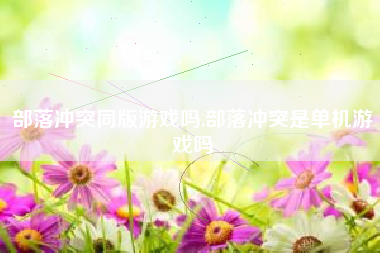 部落冲突同版游戏吗,部落冲突是单机游戏吗