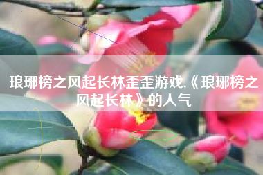 琅琊榜之风起长林歪歪游戏,《琅琊榜之风起长林》的人气