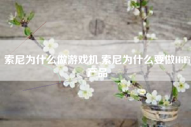 索尼为什么做游戏机,索尼为什么要做HiFi产品