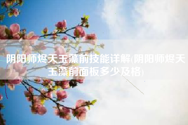阴阳师烬天玉藻前技能详解(阴阳师烬天玉藻前面板多少及格)