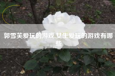 郭雪芙爱玩的游戏,女生爱玩的游戏有哪些
