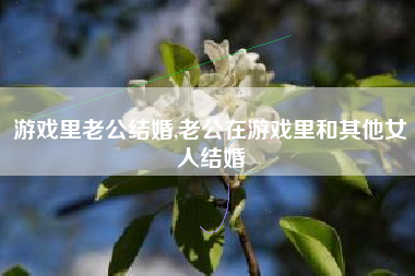 游戏里老公结婚,老公在游戏里和其他女人结婚