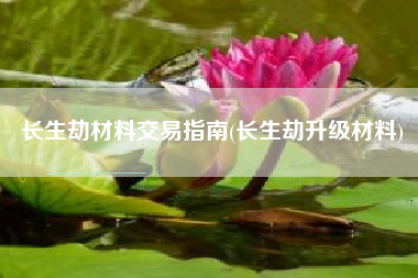 长生劫材料交易指南(长生劫升级材料)