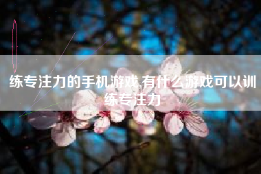 练专注力的手机游戏,有什么游戏可以训练专注力