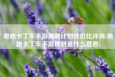 跑跑卡丁车手游理财计划性价比评测(跑跑卡丁车手游理财是什么意思)