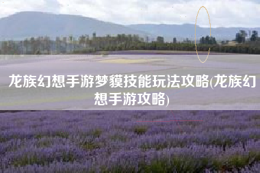 龙族幻想手游梦貘技能玩法攻略(龙族幻想手游攻略)