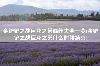 金铲铲之战巨龙之巢羁绊大全一览(金铲铲之战巨龙之巢什么时候结束)