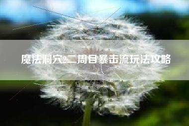 魔法洞穴2二周目暴击流玩法攻略