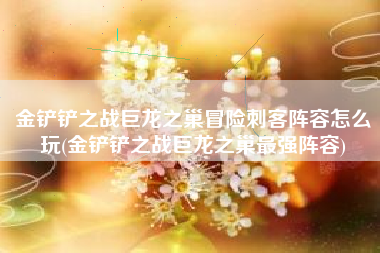 金铲铲之战巨龙之巢冒险刺客阵容怎么玩(金铲铲之战巨龙之巢最强阵容)
