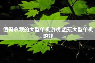 值得收藏的大型单机游戏,想玩大型单机游戏