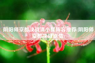阴阳师京都决战清小怪阵容推荐(阴阳师京都决战剧情)