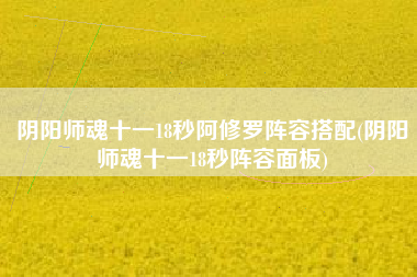 阴阳师魂十一18秒阿修罗阵容搭配(阴阳师魂十一18秒阵容面板)