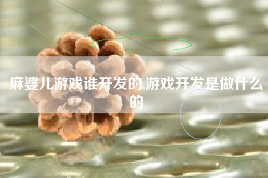 麻婆儿游戏谁开发的,游戏开发是做什么的