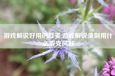 游戏解说好用的耳麦,游戏解说录制用什么麦克风好