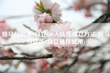 骑马与砍杀2自立100人队伍成立方法(骑马与砍杀2自立最佳城市)