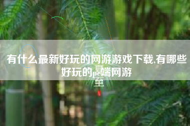 有什么最新好玩的网游游戏下载,有哪些好玩的pc端网游