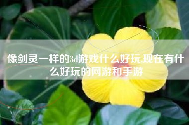 像剑灵一样的3d游戏什么好玩,现在有什么好玩的网游和手游