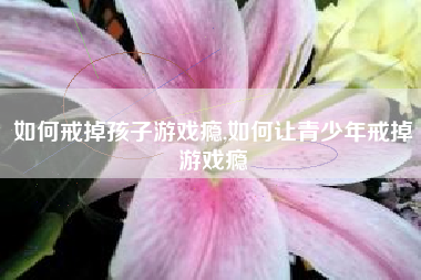如何戒掉孩子游戏瘾,如何让青少年戒掉游戏瘾