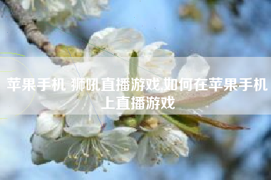 苹果手机 狮吼直播游戏,如何在苹果手机上直播游戏