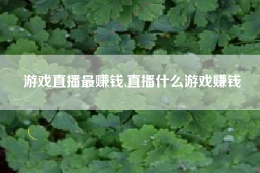 游戏直播最赚钱,直播什么游戏赚钱