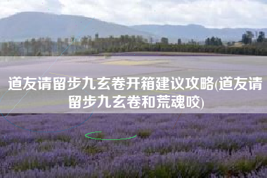 道友请留步九玄卷开箱建议攻略(道友请留步九玄卷和荒魂咬)