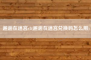 邂逅在迷宫r3(邂逅在迷宫兑换码怎么用)