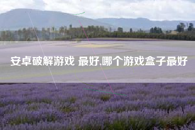 安卓破解游戏 最好,哪个游戏盒子最好