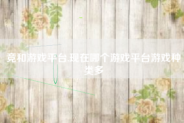 竞和游戏平台,现在哪个游戏平台游戏种类多