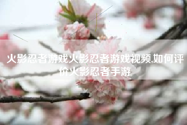 火影忍者游戏火影忍者游戏视频,如何评价火影忍者手游