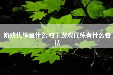 游戏代练是什么,对于游戏代练有什么看法