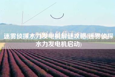 迷雾侦探水力发电机解谜攻略(迷雾侦探水力发电机启动)