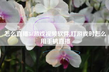 怎么直播3d游戏视频软件,打游戏时怎么用手机直播