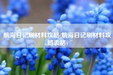 航海日记刷材料攻略(航海日记刷材料攻略表格)