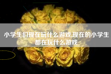 小学生们现在玩什么游戏,现在的小学生都在玩什么游戏