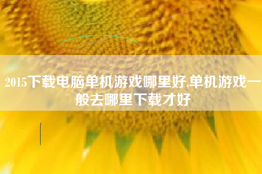 2015下载电脑单机游戏哪里好,单机游戏一般去哪里下载才好