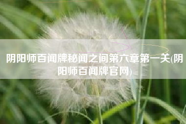 阴阳师百闻牌秘闻之间第六章第一关(阴阳师百闻牌官网)