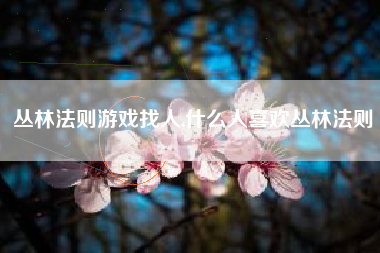 丛林法则游戏找人,什么人喜欢丛林法则