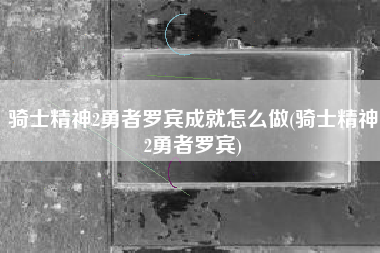 骑士精神2勇者罗宾成就怎么做(骑士精神2勇者罗宾)