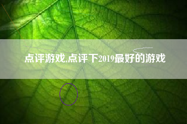 点评游戏,点评下2019最好的游戏