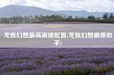 龙族幻想最高画质配置(龙族幻想画质助手)