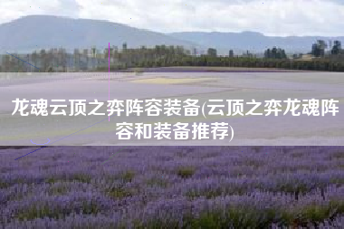 龙魂云顶之弈阵容装备(云顶之弈龙魂阵容和装备推荐)