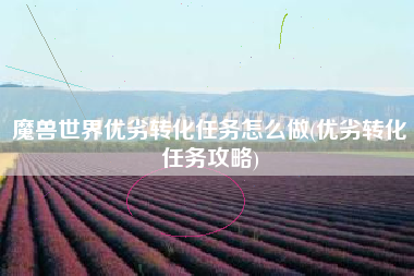 魔兽世界优劣转化任务怎么做(优劣转化任务攻略)