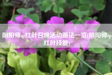 阴阳师sp红叶召唤活动画法一览(阴阳师sp红叶技能)