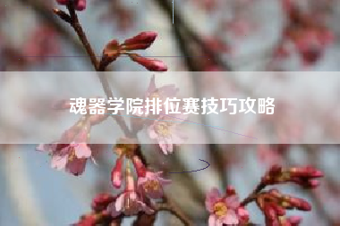 魂器学院排位赛技巧攻略