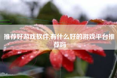推荐好游戏软件,有什么好的游戏平台推荐吗