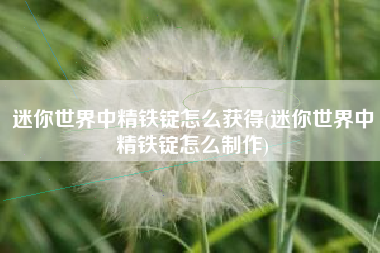 迷你世界中精铁锭怎么获得(迷你世界中精铁锭怎么制作)