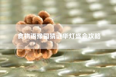 食物语豫园猜谜华灯盛会攻略