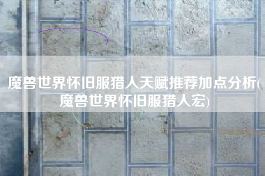 魔兽世界怀旧服猎人天赋推荐加点分析(魔兽世界怀旧服猎人宏)