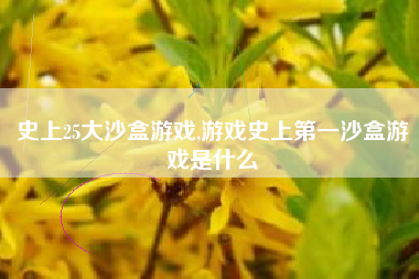 史上25大沙盒游戏,游戏史上第一沙盒游戏是什么